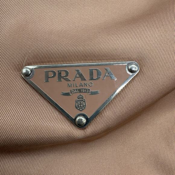 Prada Nylon Floral Applique Shoulder Bag Pink Beige Made in Italy - Picture 16 of 16